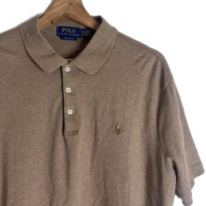 Polo Ralph Lauren Polo Shirt Mens XL Brown Classic Fit Embroidered Pony Cotton